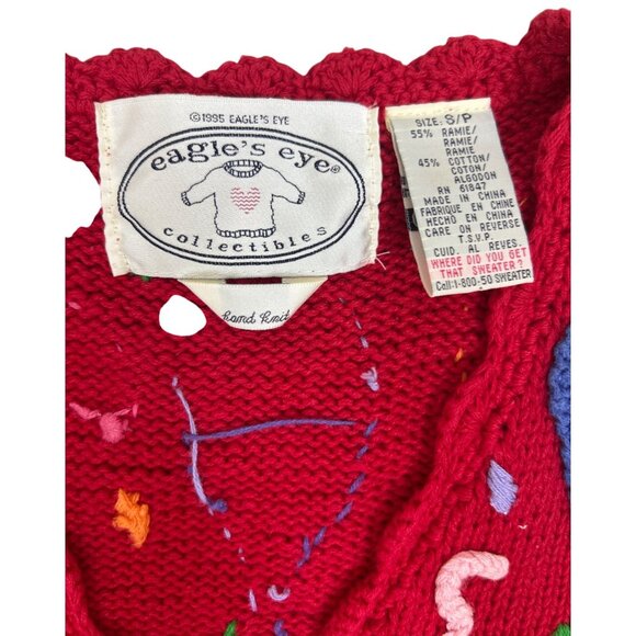 Vtg 90's Eagle Eye Collectibles Women's S/P Birthday Sweater Vest Bear Balloons - Picture 3 of 10